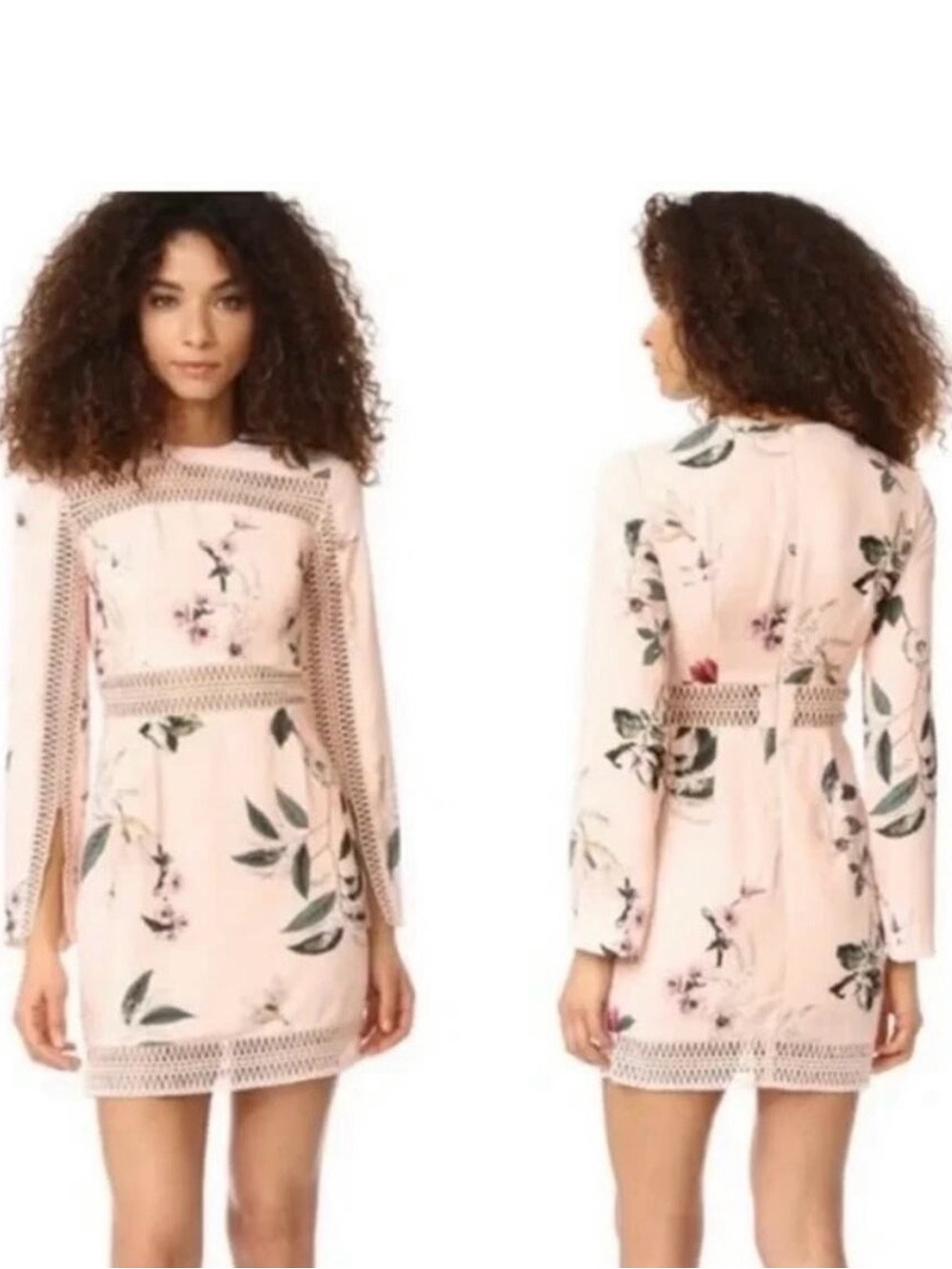 Keepsake the Label Floral Long Sleeve Mini Dress Women's Pink Size Medium